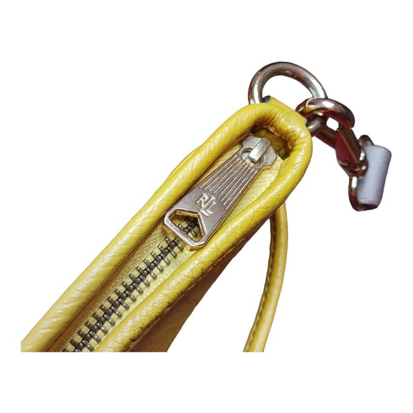 Lauren Ralph Lauren Yellow Leather Crossbody Purse Bag - Picture 8 of 16